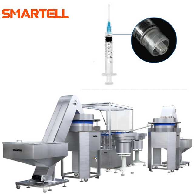 SMARTELL Tıbbi Sınıf Luer Lock Tek Kullanımlık Şırınga Otomatik Montaj Makinesi PLC Kontrollü 1 Yıl Garanti