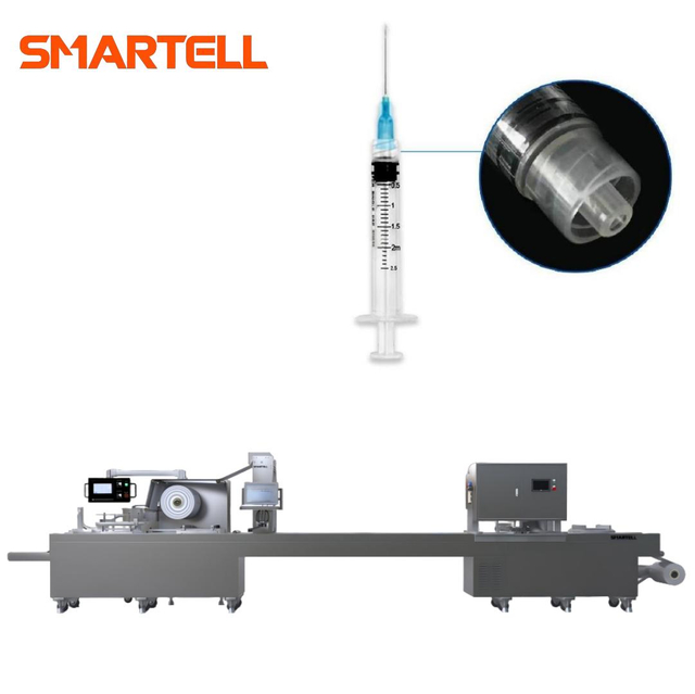 Smartell Otomatik Tek Kullanımlık Şırınga İnfüzyon Seti Paketleme Makinesi Yumuşak Blister Kağıt