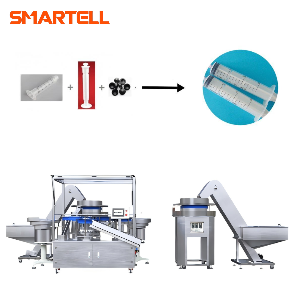 Entegre Namlu Pistonu ve Conta Düzeneğine Sahip Otomatik Şırınga Üretim Hattı