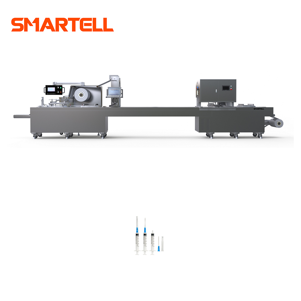 Medikal Endüstrisi Yüksek Verimli Otomatik İnfüzyon Seti ve Şırınga Blister Ambalaj Makinesi