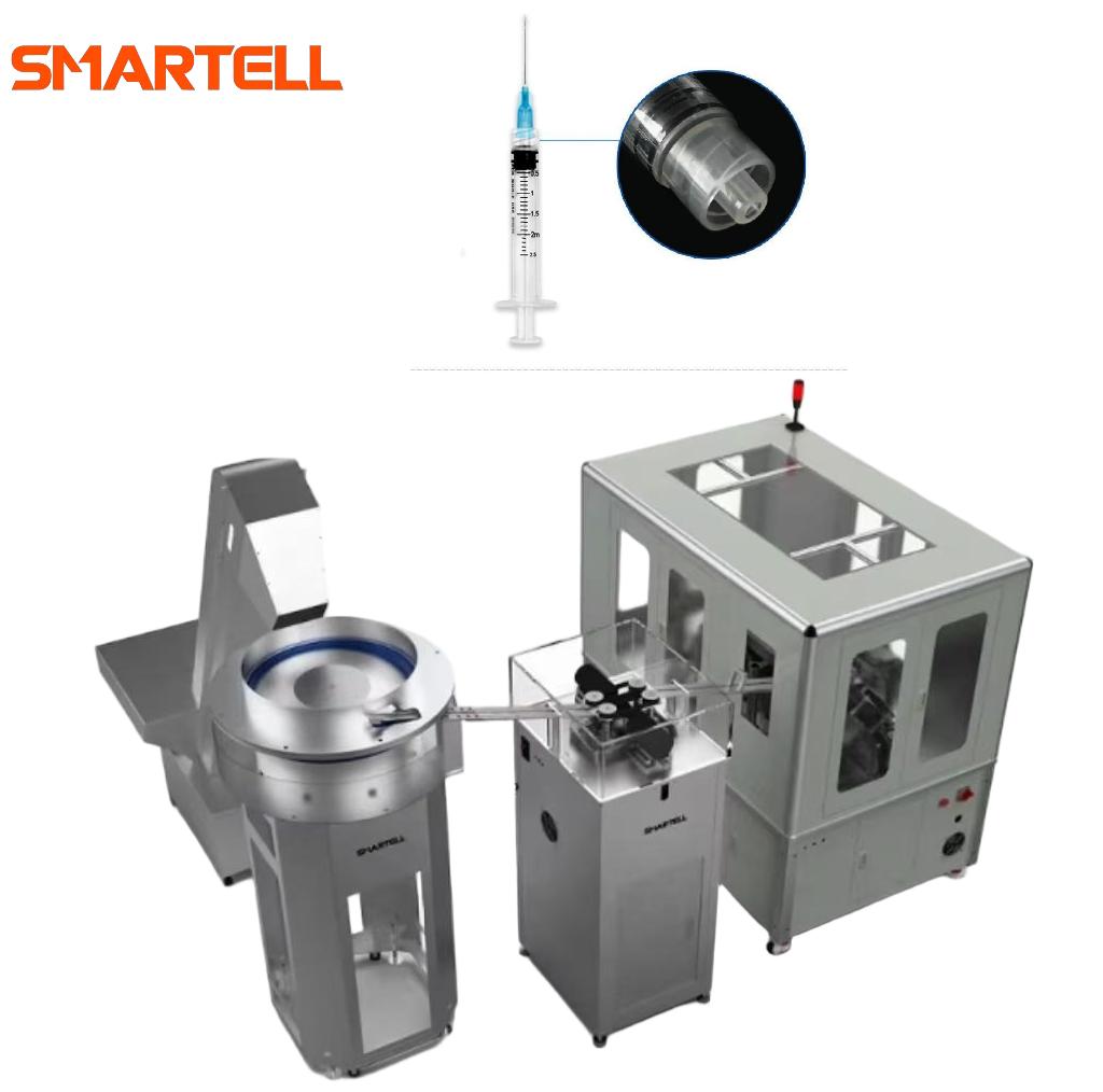Smartell Yüksek Hızlı Otomatik Luer Lock Şırınga Haznesi Tampon Yazıcı Yüksek Doğruluk 