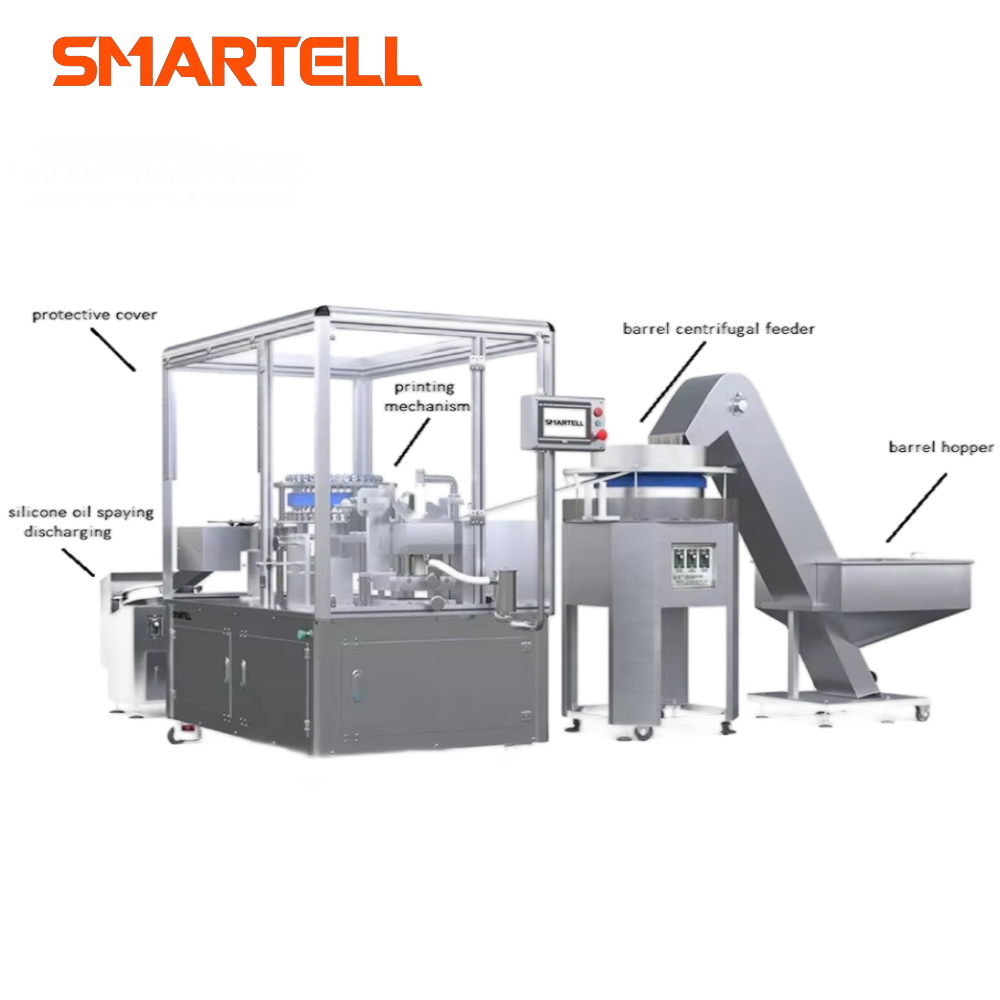 Tıp endüstrisi için yüksek verimli tek kullanımlık şırınga namlu döner baskı makinesi