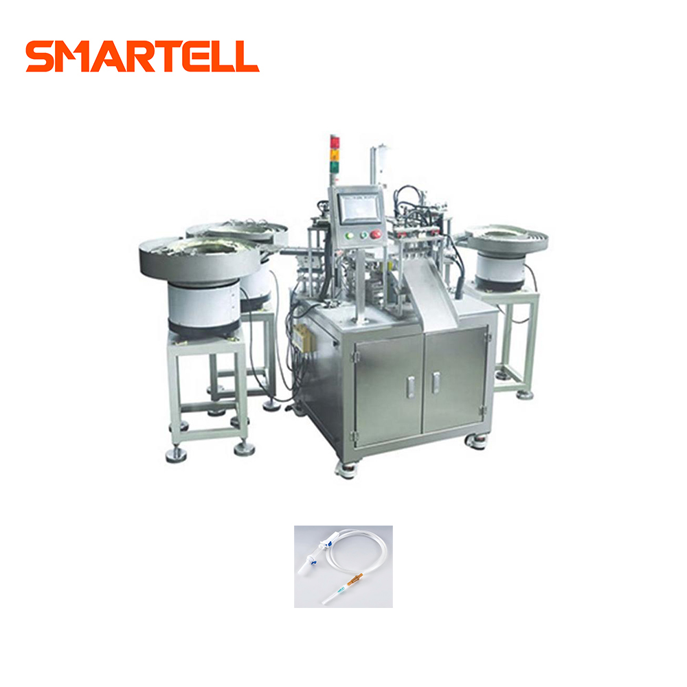 IV İnfüzyon Plastik Set Lateks Tüp Konektörü Montaj Makinesi