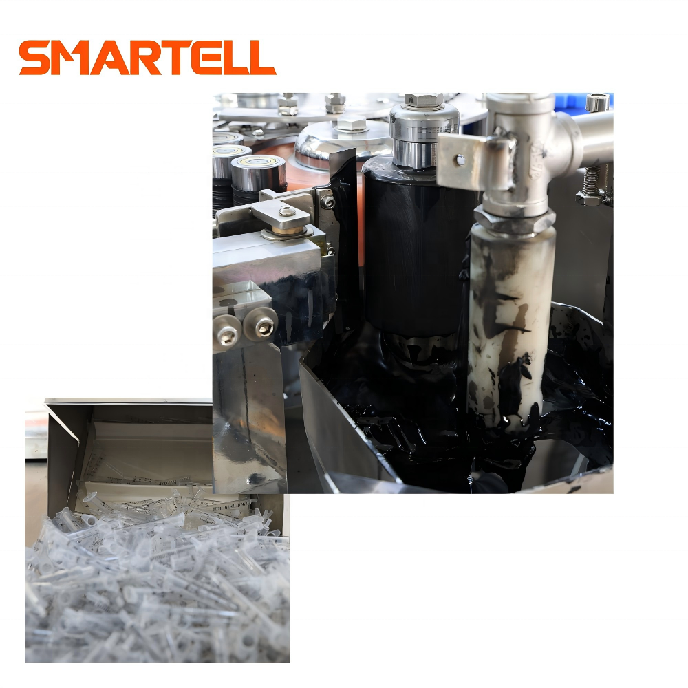 Santrifüj Hazneli ve Silikon Yağı Spayingli Otomatik Şırınga Fıçısı Baskı Makinesi