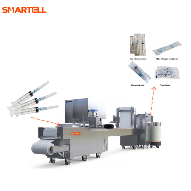 Otomatik devre dışı şırınga güvenlik şırıngası ile tek kullanımlık şırınga için SMARTELL paketleme makinesi